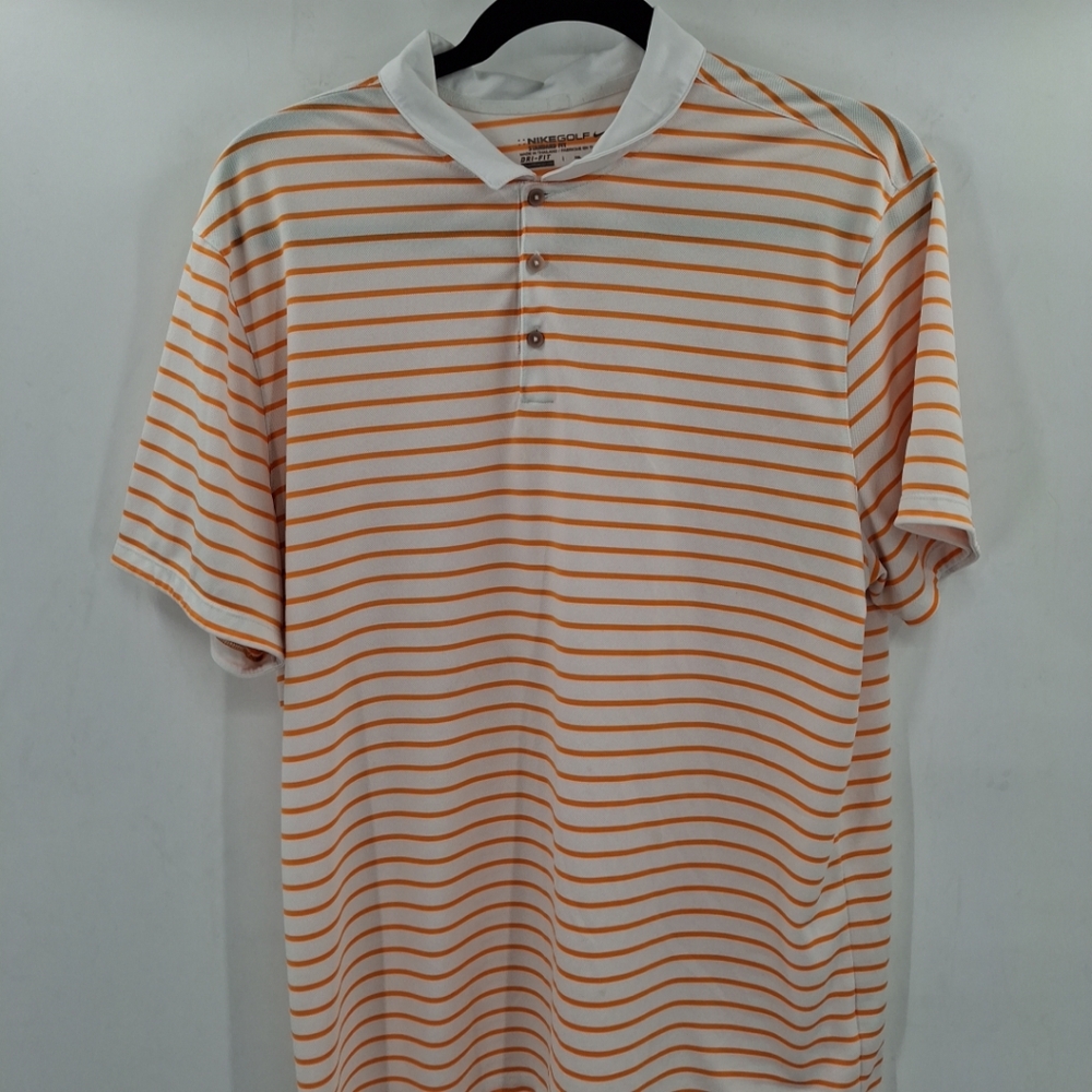 Nike Golf Mens XXL‎ Orange Stripe Polo Shirt